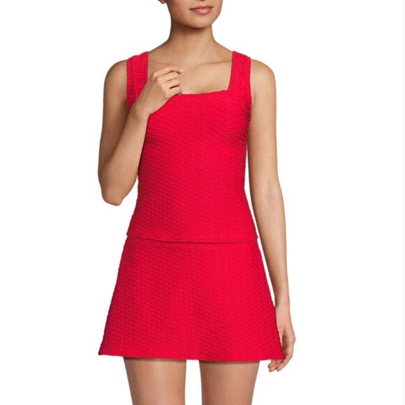 Lands' End Texture Square Neck Tankini Swimsuit Top - Size: Small Long - NWT - Picture 2 of 8